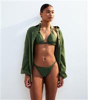 Women's Mix and Match Khaki Tanga Bikini Bottoms New Look