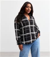 Women's Plus Size Black Checked Shirt Curves New Look