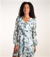 Women's Blue Floral Print Chiffon Mini Dress Blue Vanilla New Look