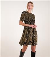 Women's Black Shirred Mini Dress Blue Vanilla New Look