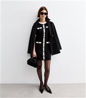 Women's Black Knit Contrast Trim Mini Dress New Look