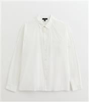 Men's White Long Sleeve Lightweight Oversized Shirt New Look
