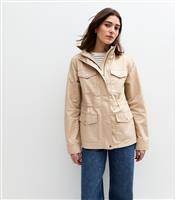 Women's Stone Four Pocket Shell Shacket New Look
