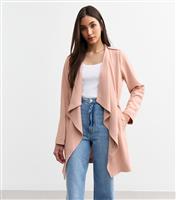 Women's Pink Waterfall Hem Duster Jacket New Look