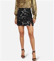 Women's Black Sequin Mini Skirt Yumi New Look