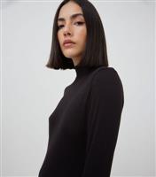 Women's Black High Neck Midi Dress WKNDGIRL New Look