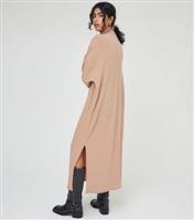 Women's Stone Slouchy Rib Maxi Dress WKNDGIRL New Look