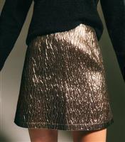 Women's Gold Metallic Jacquard Mini Skirt New Look