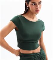 Women's Scooped Back Jersey Cropped Tee New Look