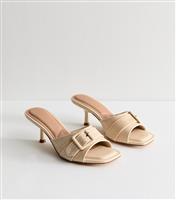 Women's Off White Raffia Heeled Mules New Look