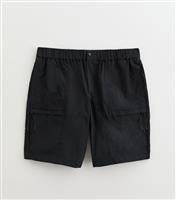 Men's Black Tech Cargo Zip Pocket Shorts New Look