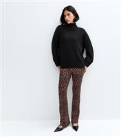 Women's Brown Leopard Print Flared Leggings New Look