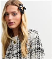 Pack Of 2 Black Grosgrain Bow Hair Slides New Look