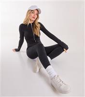 Women's Black Faded Zip Up Top Pink Vanilla New Look