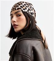 Brown Leopard Print Scarf New Look