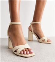 Women's Off White Faux Leather Platform Sandals Vegan New Look