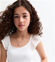 Girls' White Broderie Anglaise Vest New Look