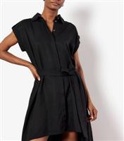 Women's Black High Low Hem Shirt Dress Apricot New Look