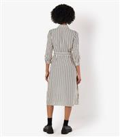 Women's Stone Striped Shirt Dress Apricot New Look