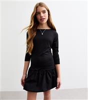 Girls' Black Bubble Skirt Mini Dress New Look