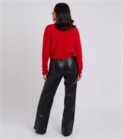 Women's Black Faux Leather Trousers Urban Bliss New Look