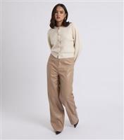 Women's Camel Faux Leather Trousers Urban Bliss New Look