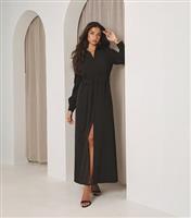 Women's Black Midaxi Shirt Dress WKNDGIRL New Look