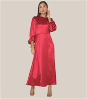 Women's Red Satin Bow Midaxi Dress WKNDGIRL New Look