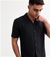 Men's Black Relaxed Linen Blend Shirt New Look