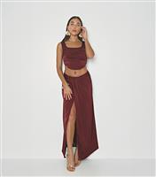 Women's Red Ruched Satin Top WKNDGIRL New Look