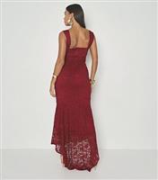Women's Red Lace Drape Maxi Dress WKNDGIRL New Look