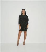 Women's Black Sequin Shift Mini Dress WKNDGIRL New Look