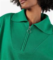Women's Green Cropped Polo Jumper Apricot New Look
