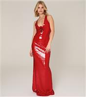 Women's Red Sequin Sleeveless Flower Maxi Dress WKNDGIRL New Look