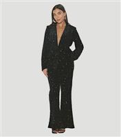 Women's Black Sequin Flared Trousers WKNDGIRL New Look