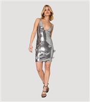 Women's Silver Sequinned Floral Appliqud Mini Dress WKNDGIRL New Look