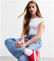 Girls' White Grown On Sleeve Cropped Top New Look