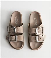 Women's Light Brown Faux Suede Studded Sandals New Look