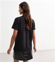 Women's Black Brat Girl Print Cotton T-Shirt New Look
