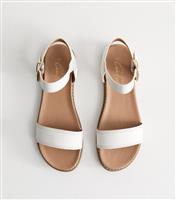 Women's White Stitch Detail Open Toe Sandals New Look