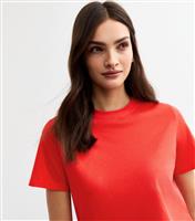 Women's Red Short Sleeve Crew Neck T-Shirt New Look