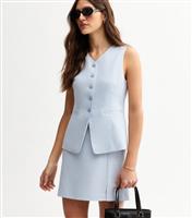 Women's Blue Textured Slit Hem Mini Skirt New Look