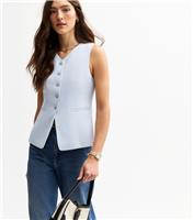 Women's Light Blue Textured Waistcoat New Look