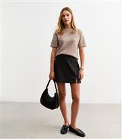Women's Black Soft Touch Linen Blend Pelmet Mini Skirt New Look