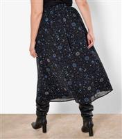 Women's Curve Blue Constellation Print Skirt Apricot New Look