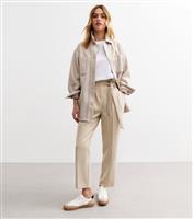 Women's Stone Paperbag Trousers New Look
