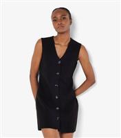 Women's Black Sleeveless Waistcoat Dress Apricot New Look