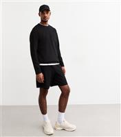 Men's Black Oversized Ribbed Long Sleeve Top New Look