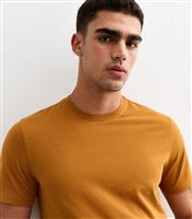 Men's Mustard Regular Cotton T-Shirt New Look