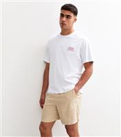Men's Stone Regular Linen Blend Drawstring Waist Shorts New Look